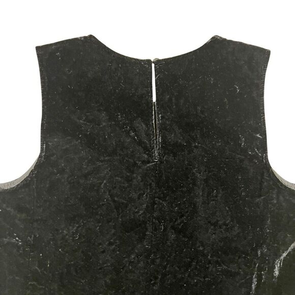 J.Crew Blouse Black Velvet Velour Drapy Peplum Ruffle Sleeveless Top Size 2 - Picture 6 of 7